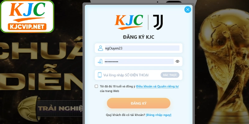 Hoàn tất biểu mẫu đăng ký KJC với dữ liệu chính xác, đầy đủ 